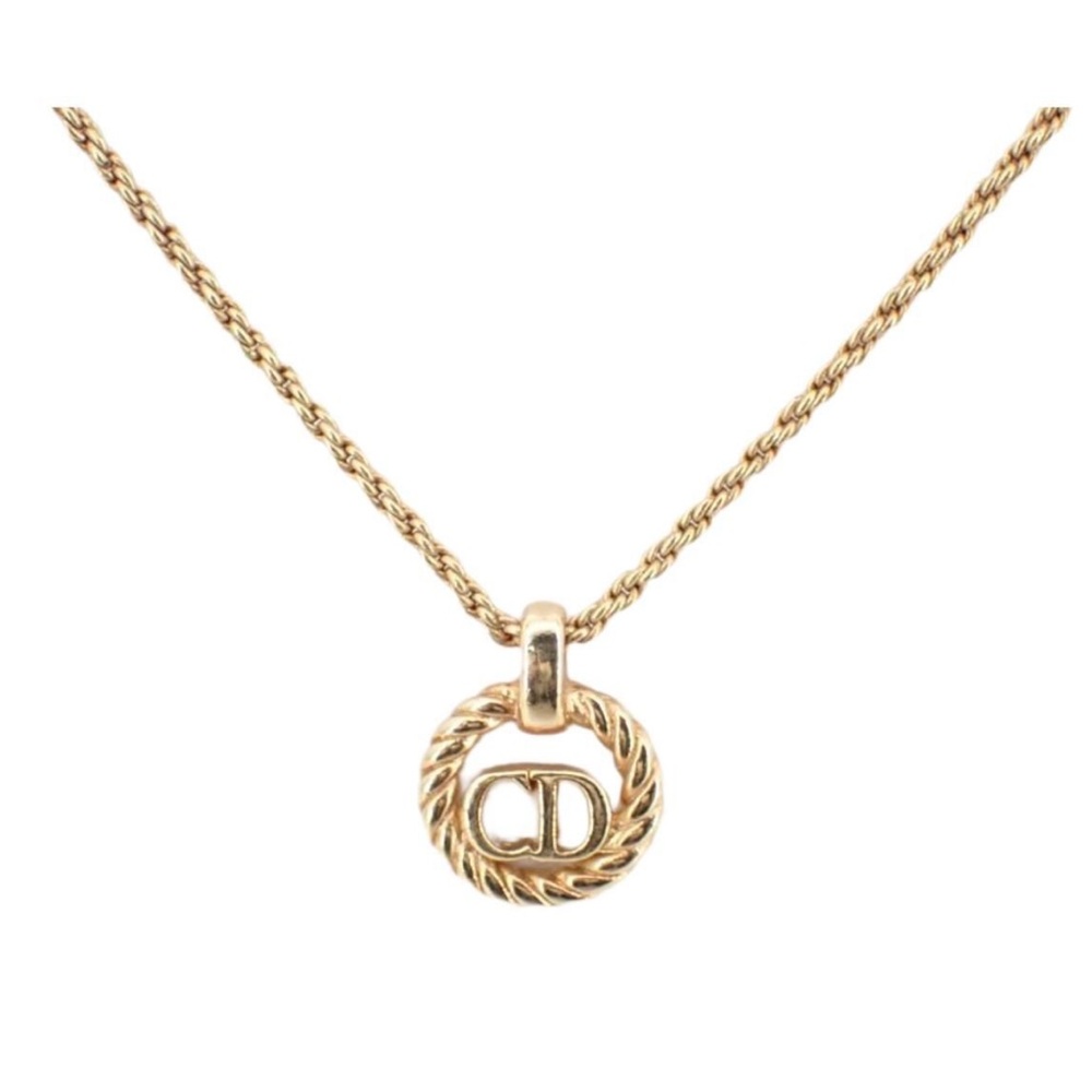Christian Dior Gold Pendant Necklace